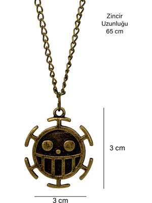 Kolbi One Piece Trafalgar Law Anime Fan Kolye Luffy Bomba Kolye Antik Sarı Klasik Zincir