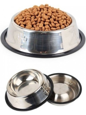 Melek Store  Paslanmaz Çelik Mama & Su Kabı 22 cm