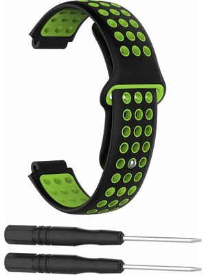 Markacase Garmin Approach S20 S5 S6 Uyumlu Delikli Silikon Kordon Siyah Yeşil