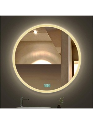 Dnr-MirrorDnr-Mirror 70 cm Buğu Yapmayan Dokunmatik Tuşlu Kumlamalı Günışığı Ledli Yuvarlak Banyo Aynası