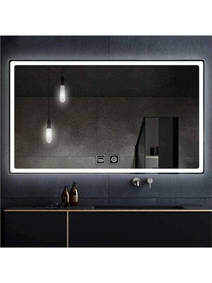 Dnr-Mirror70x110 Cm Buğu Yapmayan Dokunmatik Beyaz Ledli Dikdörtgen Banyo Aynası