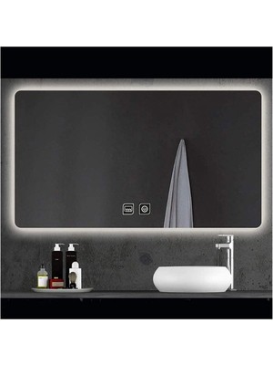 Dnr-Mirror70x110 Cm Buğu Yapmayan Dokunmatik Beyaz Ledli Dikdörtgen Banyo Aynası