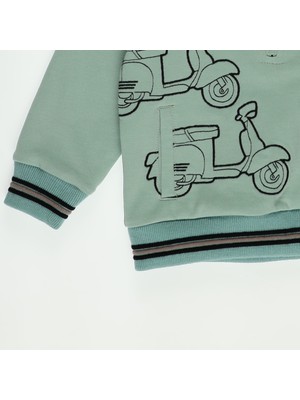 Panço Erkek Bebek Motor Nakış Detaylı Sweatshirt