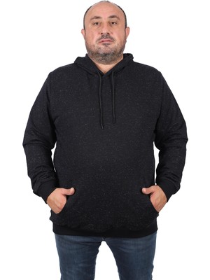 Starbattal Kapüşonlu Sweatshirt Erkekler İçin Düz Renk Regular Fit 22705 Siyah