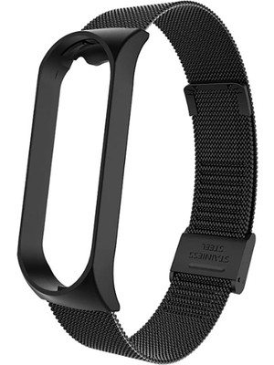 Pilanix Xiaomi Mi Band 4 Için Hasır Desenli Metal Kayış-Kordon