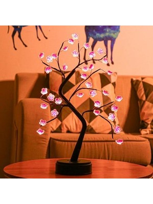 Sld Kiraz Çiçeği Ağacı Lamba LED Sıcak Işık Dekorasyon Kız Kalp Masa Lambası Pil USB Ev Festivali Parti Düğün Noel Lambası | Masa Lambaları (Yurt Dışından)