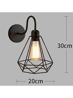 Sld Loft Amerikan Demir Abajur Duvar Lambası Vintage Kafes Bekçi Sconce Çatı Aydınlatma Armatürü Modern Kapalı Aydınlatma Duvar Lambaları E-Style (Yurt Dışından)