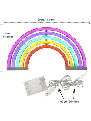 Sld Gökkuşağı Neon Işareti LED Duvar Lambaları Çocuklar Bebek Odası Kreş Başucu Gece Lambası Lamba (Yurt Dışından)