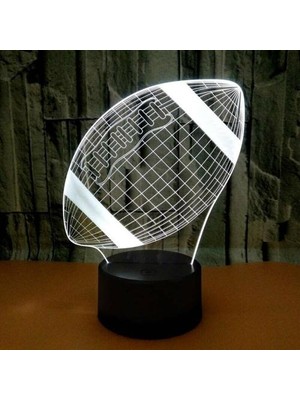 Sld 3D LED Gece Işık Futbol Desen 7 Renk Değişimi LED Masa Masası Lambası Boys  (Yurt Dışından)