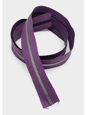 Angel Çanta Aksesuar Ortası Gümüş Fermuar 100 cm Mor Renk