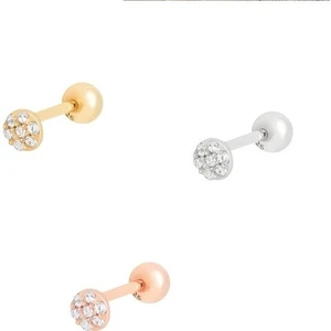 Erer Gümüş Gümüş Taşlı Tragus Kıkırdak Piercing Tek Küpe HS17G35