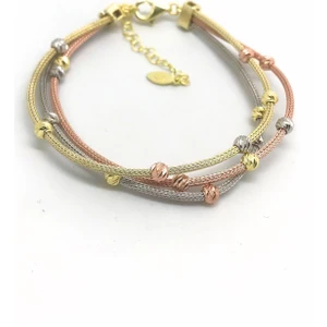 Erer Gümüş  Gümüş 3 Renk Dorika Toplu Bayan Bileklik HS7985E6