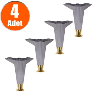 Mobilya Kanepe Koltuk Sehpa Ünite Ayağı 17 Cm Antrasit Gold Baza Ayakları (4 Adet)