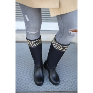 Sea & Blue Shoes Hitit Desenli Baskılı  Kadın Yağmur Çizmesi