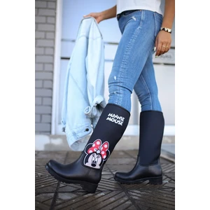 Sea & Blue Shoes Minnie Mouse Baskılı  Kadın Yağmur Çizmesi