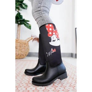 Sea & Blue Shoes Minnie Mouse Imza Baskılı  Kadın Yağmur Çizmesi