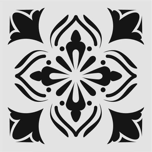 E Hobici  Kare ve Fayans Desenler Stencil Şablon (20X20) KA-069