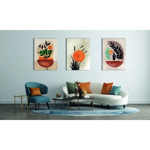 3 Parça Soyut Boho Kanvas Tablo