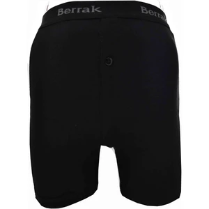 1059 Erkek Likralı Düğmeli Boxer Siyah Renkli 3'lü Paket