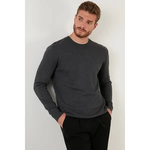 Pamuklu Slim Fit Bisiklet Yaka Kazak Erkek Kazak 6353401