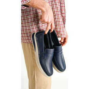 Hakiki Deri Lacivert Erkek Deri Casual Ayakkabı MRD7-0710