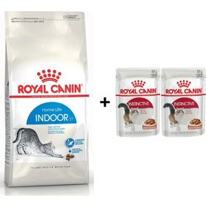 Royal Canin Indoor 27 Kuru Kedi Maması 2 kg + 2 Adet Yaş Mama Hediye