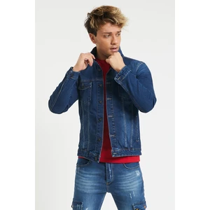 Serseri Jeans Slim Fit Likralı Erkek Koyu Mavi Kot Ceket