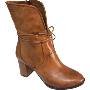 Küçük & Büyük Numara Taba Hakiki Deri Kalın Topuk Şık Bot