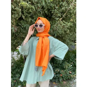Ipekyolu Eşarp Siyane Scarf Kendinden Kırışık Kumaş Tek Renk Jazz Şal