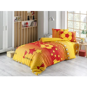New Home Taraftar Tek Kişilik Nevresim Seti Sarı Kırmızı