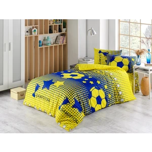 New Home Taraftar Tek Kişilik Nevresim Seti Sarı Lacivert
