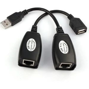 Mavi Ay Bilişim RJ45 USB Ek Uzatıcı CAT5E 6 Kablosu Ekleme Extender 45 Metre