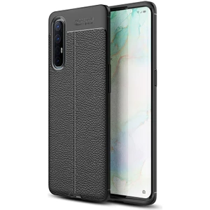 Kny Oppo A91 Kılıf Deri Desenli Lux Niss Silikon