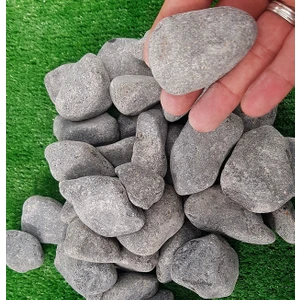 Siyah Bazalt Taş 2 kg 2,5-4 cm Dekoratif Siyah Dolomit Taş Bazalt Taş Bahçe Taşı Dere Taşı