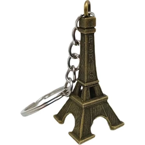 Dünyadan Hediyeler Paris Eyfel Kulesi 3D Metal Anahtarlık Gold