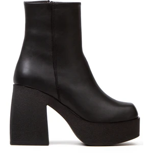 Kadın Siyah Yüksek Topuklu Fermuarlı Bot