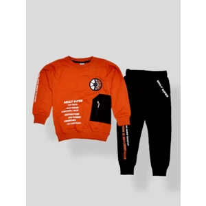 Club Polo Denim Armalı Kiremit Erkek Çocuk Eşofman Takımı 3-6 Yaş