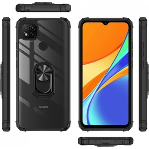 Kny Xiaomi Redmi 9c Kılıf Silikon Kenarlı Renkli Yüzüklü Manyetik Mola Kapak