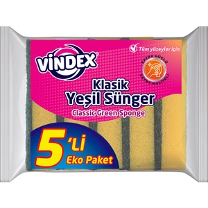 Klasik Yeşil Bulaşık Süngeri 5'li