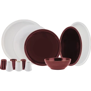 Elara Red-White 57 Parça 12 Kişilik Yemek Takımı
