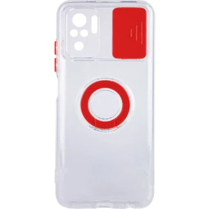 Xiaomi Redmi Note 10 - 10S Kılıf Sürgülü Kamera Lens Korumalı Yüzük Standlı Silikon Kılıf ALL-35291