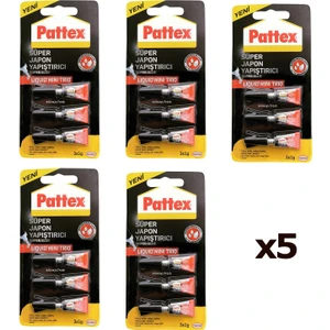 Süper Mini Trio 1 Gr. 3'lü Paket Hızlı Japon Yapıştırıcı - 5 Paket