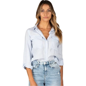 Piola Club Relax Fit Linen Keten Mavi Kadın Gömlek