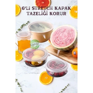 Silikon Kapak Saklama Kabı Kapağı Streç Kapak 6'lı