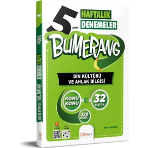 Günay Yayınları Bumerang 32 Haftalık Din Kültürü ve Ahlak Bilgisi Denemeleri