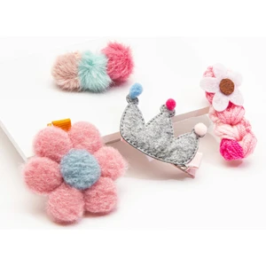 Çok Renkli Kız Çocuk Crown Toka Set