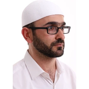 İhvan Online Kışlık Kadife Takke - Beyaz