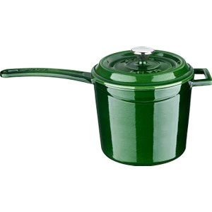 Döküm Yuvarlak Sos Tenceresi Metal Saplı Çap(Ø18 Cm, Majolica Yeşil