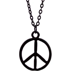 Barış Işareti Sembol Siyah Kolye Peace Kolye