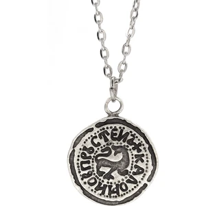 Tarihi Bulgaristan Sembolü Otantik Kolye Antik Gümüş Kaplama